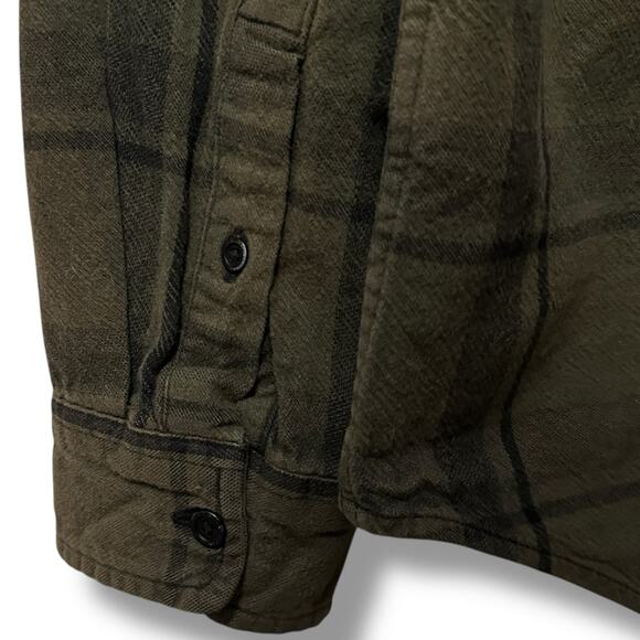 Calvin Klein Jeans Olive Green Plaid Flannel Button Up Shirt Men’s S Cotton - Picture 4 of 9